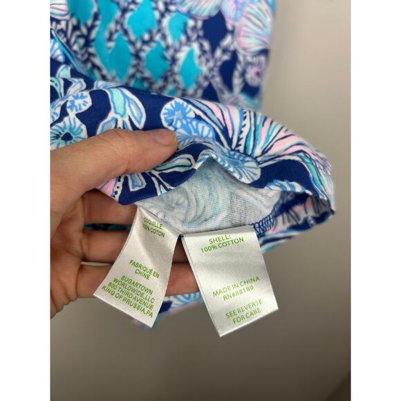 Lilly Pulitzer NWT Bay Dress Lapis Lazuli Your Biggest Fan Blue XXS Preppy - Picture 5 of 7
